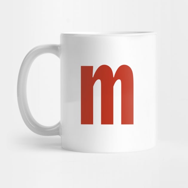 Letter m in Red Text Minimal Typography by ellenhenryart